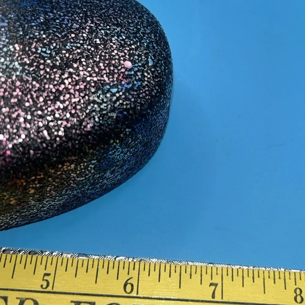 Mirror Sunglasses +Oversized Purple Glitter Glam Clamshell Case Clutch 52-18-140